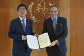 The new Resident Representative of the Republic of Korea to the IAEA, HE Mr. Ham Sang Wook, presented his credentials to IAEA Director General Rafael Mariano Grossi, at the Agency headquarters in Vienna, Austria. 2 November 2022