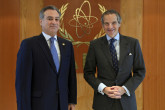 The new Resident Representative of Guatemala to the IAEA, HE Mr. Jorge Skinner-Klee Arenales, presented his credentials to IAEA Director General Rafael Mariano Grossi, at the Agency headquarters in Vienna, Austria. 12 December 2022

