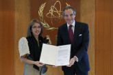 The new Resident Representative of the Philippines to the IAEA, HE Ms, Evangelina Lourdes Arroyo-Bernas presented her credentials to IAEA Director General Rafael Mariano Grossi, at the Agency headquarters in Vienna, Austria. 15 May 2023