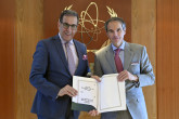 The new Resident Representative of Algeria to the IAEA, HE Mr. Larbi Latroch presented his credentials to IAEA Director General Rafael Mariano Grossi, at the Agency headquarters in Vienna, Austria. 1 June 2023


