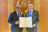 The new Resident Representative of Bangladesh to the IAEA, HE Mr. Asad Alam Siam, presented his credentials to IAEA Director General Rafael Mariano Grossi, at the Agency headquarters in Vienna, Austria. 6 September 2023
