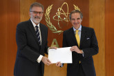 The new Resident Representative of Greece to the IAEA, HE Mr. Georgios Iliopoulos, presented his credentials to IAEA Director General Rafael Mariano Grossi, at the Agency headquarters in Vienna, Austria. 14 November 2023

