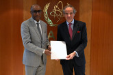 The new Resident Representative of Mauritania to the IAEA, HE Mr. Boubacar Kane, presented his credentials to IAEA Director General Rafael Mariano Grossi, at the Agency headquarters in Vienna, Austria. 16 April 2024