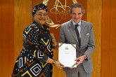 The new Resident Representative of the United Republic of Tanzania to the IAEA, HE Ms. Naimi Sweetie Hamza Aziz, presented her credentials to IAEA Director General Rafael Mariano Grossi, at the Agency headquarters in Vienna, Austria. 10 October 2024