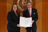 The new Resident Representative of Costa Rica to the IAEA, HE Ms. Olga Marta Sauma, presented her credentials to IAEA Director General Rafael Mariano Grossi, at the Agency headquarters in Vienna, Austria. 29 November 2024

 
