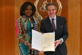 The new Resident Representative of Ghana to the IAEA, HE Ms. Matilda Osei-Agyeman, presented her credentials to IAEA Director General Rafael Mariano Grossi, at the Agency headquarters in Vienna, Austria. 17 December 2024