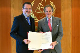 The new Resident Representative of Mauritius to the IAEA, HE Mr. Brian Neil Joseph Glover, presented his credentials to IAEA Director General Rafael Mariano Grossi, at the Agency headquarters in Vienna, Austria. 20 May 2025