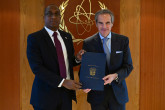 The new Resident Representative of Panama to the IAEA, HE Mr. Javier Enrique Caraballo Salazar, presented his credentials to IAEA Director General Rafael Mariano Grossi, at the Agency headquarters in Vienna, Austria. 23 July 2025