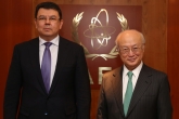 IAEA Director General Yukiya Amano met with Kanat Bozumbayev, Minister of Energy of Kazakhstan, at the IAEA headquarters in Vienna, Austria on 25 May 2017.