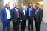 IAEA Director General Yukiya Amano with senior South African officials at the 14th Congress of the International Radiation Protection Association in Cape Town during his official visit to South Africa on  9 May 2016.