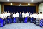 IAEA Director General Yukiya Amano pose for a group photo after his meeting with staff of the Division of Atomic Energy, Ministry of Education during his official visit to Myanmar on 29 June 2017. 