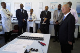 IAEA Director General Yukiya Amano tours the Radiation Protection Inspectorate facility, during his official visit to Botswana. 26 January 2018