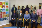 IAEA Director General Yukiya Amano pose for a group photo together with members of the UN office in Lusaka, during his official visit to Zambia. 23 January 2018