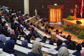 IAEA Director General Yukiya Amano answers students during the Q&amp;A session after his general lecture &quot;Down-to-earth nuclear diplomacy: Atoms for people's economic development&quot;, at the Institut Pertanian Bogor during his official visit to Jakarta, Indonesia. 5 February 2018