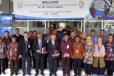 IAEA Director General Yukiya Amano with staff from the Plant Mutation Breeding Collaborating Centre CIRA-BATAN, during his official visit to Jakarta, Indonesia.  6 February 2018