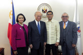 IAEA Director General Yukiya Amano met with Mr Jose Luis Montales, acting Secretary of Foreign Affairs, and Mr Carlo Arcilla, Director of the PNRI, during his official visit to the Philippines. Far left, Ms Maria Cleofe Rayos Natividad, Resident Representative of the Philippines to the IAEA. 8 February 2018