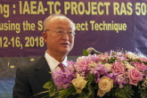 IAEA Director General Yukiya Amano delivers remarks at the opening of the First Meeting of the IAEA’s regional project on ‘Managing and Controlling Aedes Vector Populations using the Sterile Insect Technique’, during his official visit to Bangkok, Thailand. 11 February 2018