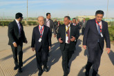 IAEA Director General Yukiya Amano receives a warm welcome upon his arrival to the  Research Reactor (ETRR-2) in Inshas, during his official visit to Egypt. 3 February 2019