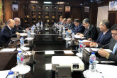 IAEA Director General Yukiya Amano met with H.E. Mr. Mohamed Shaker El-Markabi, Minister of Electricity of Egypt, during his official visit to Cairo, Egypt. The Minister is joined by representatives of the regulatory body, the NPP authority, and the Chairman of the EAEA. Cairo, Egypt, 4 February 2019. 