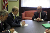 IAEA Director General Yukiya Amano met with Senator Jim Risch, US Chairman of the Senate Foreign Relations Committee during his official visit to Washington DC, USA. 4 April 2019. Far left, Massimo Aparo, IAEA Deputy Director General and Head of the Department of Safeguards.