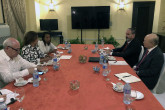 IAEA Director General Yukiya Amano met with Elba Rosa Pérez Montoya, Minister of Science, Technology and Environment of Cuba, during his official visit to Havana, Cuba, 17 May 2019. Far right: Luis Carlos Longoria Gandara, IAEA Director, Division for Latin America and the Caribbean, Department of Technical Cooperation 