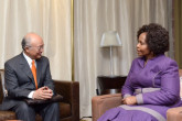 IAEA Director General Yukiya Amano met with Maite Nkoana-Mashabane, Minister of International Relations and Cooperation of South Africa during his official visit to Pretoria, South Africa. 10 May 2016

Photo Credit: Jacoline Schooners / Department International Relations and Cooperation