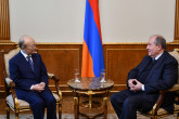 IAEA Director General Yukiya Amano met with His Excellency Armen Sarkissian, President of the Republic of Armenia during his official visit to Yerevan, Armenia on 29 April 2019. 

Photo Credit: Office of the President of Armenia