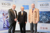IAEA Director General Yukiya Amano with Eric van Walle (left), Director General SCK-CEN and Derrick Philippe Boduin Gosselin (right), Executive Chairman of the Belgian Nuclear Research Centre SCK-CEN, at the inauguration of SCK-CEN as as International Centre based on Research Reactors (ICERR), during his official visit to Belgium. 21 March 2018.

Photo Credit: SCK-CEN