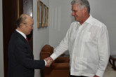 IAEA Director General Yukiya Amano met with President Miguel Díaz-Cane during his official visit to Havana, Cuba, 17 May. 

Photo Credit: Office of the President, Cuba
