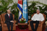 IAEA Director General Yukiya Amano met with President Miguel Díaz-Cane during his official visit to Havana, Cuba, 17 May. 

Photo Credit: Office of the President, Cuba