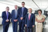 On June 25, 2018, ahead of the World Nuclear Energy International Exhibition in Paris, François Jacq, CEA General Administrator, received Yukiya Amano, Director General of the International Atomic Energy Agency (IAEA) at CEA's Paris headquarters. They were accompanied by Mr. Jean-Louis Falconi, Ambassador Permanent Representative of France to the United Nations Office and International Organizations in Vienna, Anne Lazar-Sury, Director of International Relations of CEA and Governor for France IAEA, as well as Serge Gas, Director of IAEA Division of Public Information and Communication.

Photo Credit: L. Godart / CEA
