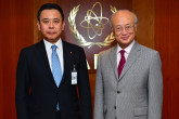 IAEA Director General Yukiya Amano met with Yosuke Takagi, State Minister of Economy, Trade and Industry of Japan, on 3 June 2016 at the IAEA headquarters in Vienna, Austria.

