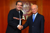 IAEA Director General Yukiya Amano met with Juan Carlos Alurralde Tejada, Deputy Minister of Foreign Affairs of Bolivia at the IAEA headquarters in Vienna, Austria on 5 July 2016. 