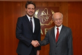IAEA Director General Yukiya Amano met with Guillaume Long, Minister of Foreign Affairs and Human Mobility of Ecuador, at the IAEA headquarters in Vienna, Austria on 29 November 2016