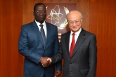 IAEA Director General Yukiya Amano met with Alassane Seidou, Minister of Health of Benin, at the IAEA headquarters in Vienna, Austria on 29 May 2017.