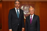 IAEA Director General Yukiya Amano met with Aziz Rabbah, Minister of Energy, Mines and Sustainable Development of the Kingdom of Morocco, at the IAEA headquarters in Vienna, Austria on 12 May 2017.
