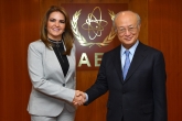 IAEA Director General Yukiya Amano met with Ana Katuska Drouet Salcedo, Minister of Aquaculture and Fisheries of Ecuador at the IAEA headquarters in Vienna, Austria on 27 September 2017
