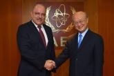 IAEA Director General Yukiya Amano met with General Sérgio Westphalen Etchegoyen, Minister of State, Chief of the Cabinet of Secretary of Institutional Security of Brazil at the IAEA headquarters in Vienna, Austria on 23 April 2018.
