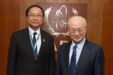 IAEA Director General Yukiya Amano  met  with Pichet Durongkaveroj, Minister of Digital Economy and Society of Thailand at the IAEA headquarters in Vienna, Austria. 20 June 2018