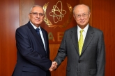 IAEA Director General Yukiya Amano  met  with HE Dr. Abdulrazzaq Alhajessa, Minister of Higher Education and Science and Technology of Iraq at the IAEA headquarters in Vienna, Austria. 21 June 2018

