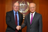 IAEA Director General Yukiya Amano met with Rt Hon. Alistair Burt, Minister of State for the Middle East at the Foreign and Commonwealth Office and Minister of State at the Department for International Development during his official visit to the IAEA Headquarters in Vienna, Austria. 6 July 2018.