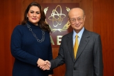 IAEA Director General Yukiya Amano met with HE Ms María Dolores Agüero Lara, Minister for Foreign Affairs of Honduras during her visit to the Agency headquarters in Vienna, Austria on 5 December 2018
