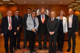 IAEA Director General Yukiya Amano met with members of the Swiss Parliament during their visit at the Agency headquarters in Vienna, Austria on 9 May 2019. From left to right: Benno Laggner,  Resident of Representative of Switzerland to the IAEA, Christian Levrat, Liliane Maury Pasquier, Filippo Lombardi, IAEA Director General Yukiya Amano, Anne Seydoux-Christe and Hannes Germann
