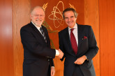 Dr. John Barrett, President, Portolan Global Inc., met with IAEA Director General Rafael Mariano Grossi during his official visit to the Agency headquarters in Vienna, Austria, 18 February 2020.