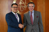 Hon. Senator Matthew Samuda of Jamaica, met with IAEA Director General Rafael Mariano Grossi during his official visit to the Agency headquarters in Vienna, Austria, 5 March 2020.