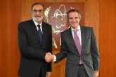 Mr Muhammad Naeem, Governor to the IAEA Board and Chairman of the Pakistan Atomic Energy Commission met with IAEA Director General Rafael Mariano Grossi during his official visit to the Agency headquarters in Vienna, Austria, 10 March 2020.
