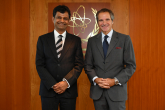 Rafael Mariano Grossi, IAEA Director General, met with Professor Atish Dabholkar, Director of the Abdus Salam International Centre for Theoretical Physics (ICTP) during his official visit to the Agency headquarters in Vienna, Austria. 8 September 2020