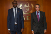 Rafael Mariano Grossi, IAEA Director General, met with HE Mr Cheikh Tidiane Sall, Resident Representative of Senegal to the IAEA, during a courtesy visit at the Agency headquarters in Vienna, Austria. 28 September 2020