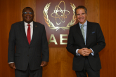 Rafael Mariano Grossi, IAEA Director General, met with HE Mr. Robinson Njeru Githae, Resident Representative of Kenya to the IAEA, as they discussed the Agency's Assistance on COVID-19 to Kenya and to further strengthen cooperation between the IAEA and Kenya. Vienna, Austria. 16 October 2020 