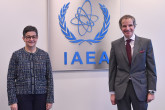 Rafael Mariano Grossi, IAEA Director General, met with HE Ms. Maria Aránzazu González Laya, Minister for Foreign Affairs of Spain during her official visit at the Agency headquarters in Vienna, Austria. 12 March 2021.